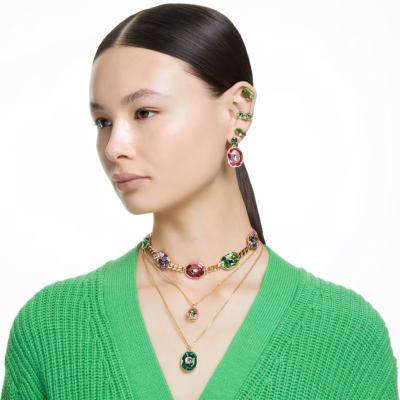 COLLIER SWAROVSKI CHROMA CRISTAL VERT/ROSE 