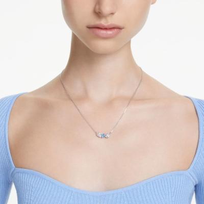 COLLIER SWAROVSKI MESMERA TAILLE VARIEE BLEUE