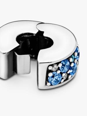 CHARM CLIP PANDORA BLEU SCINTILLANT