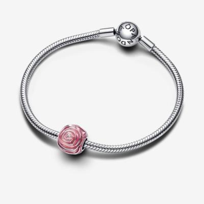 CHARM PANDORA FLEUR RONDE  ROSE 