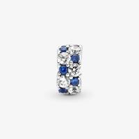 CHARM CLIP PANDORA SCINTILLANT BLEU& INCOLORE