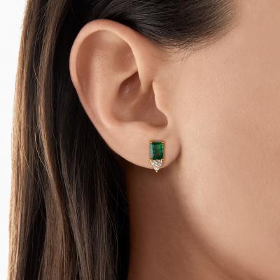 BOUCLES D OREILLES PIERRE VERTE/BLANCHES