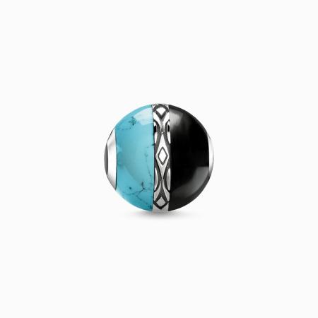 BEAD THOMAS SABO ORNEMENT TURQUOISE &AGATE NOIRE 