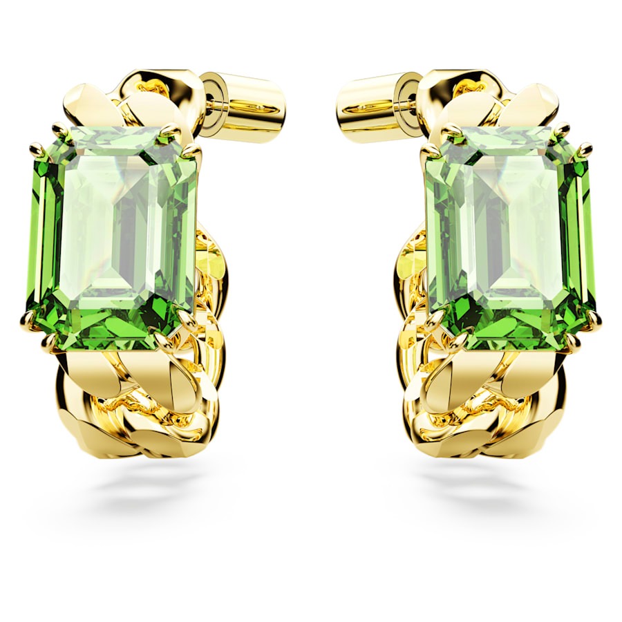 Anneaux Swarovski millénia plaq de ton or/vert 