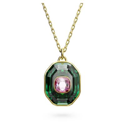 COLLIER SWAROVSKI CHROMA CRISTAL VERT/ROSE 