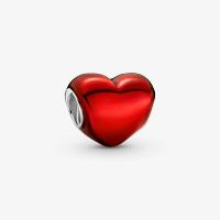 CHARM PANDORA COEUR METALLIQUE ROUGE