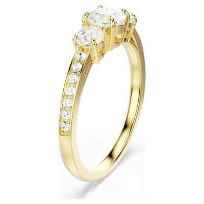 Bague Swarovki Stilla plaqué or 18 carats taille 3 pierres