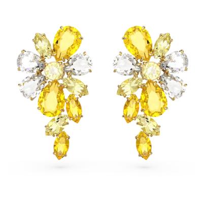 BOUCLES D OREILLES SWAROVSKI GEMA FLEUR JAUNE 
