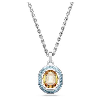 COLLIER SWAROVSKI CHROMA TAILLE OCTOGONALE BLEU/JAUNE