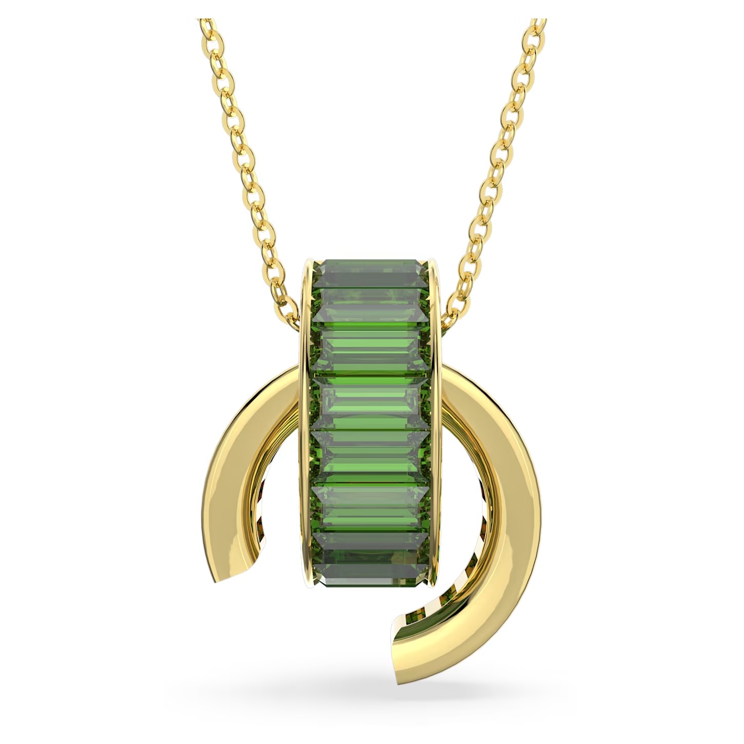 COLLIER SWAROVSKI MATRIX TAILLE BAGUETTE VERTE