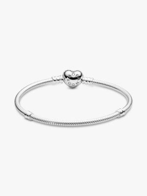BRACELET CHARM PANDORA FERMOIR CŒUR PAVE