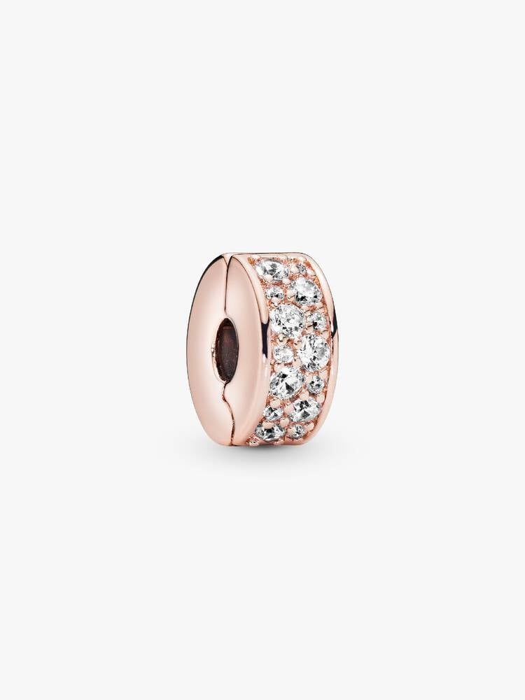 CHARM PANDORA CLIP METAL ROSE 