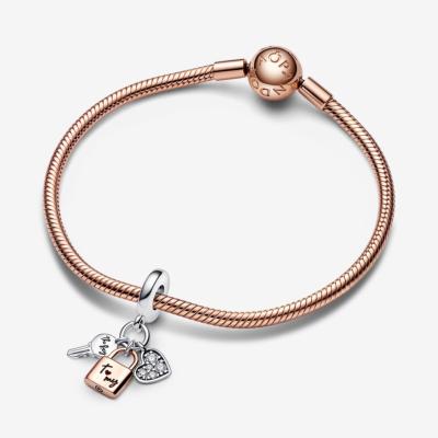 CHARM PANDORA TRIPLE CLE CADENAS COEUR 
