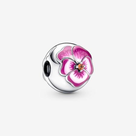 CLIP PANDORA PENSEE ROSE 
