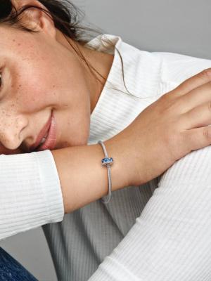 CHARM CLIP PANDORA BLEU SCINTILLANT
