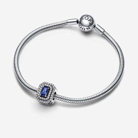 CHARM PANDORA CARRE SCINTILLANT BLEU 