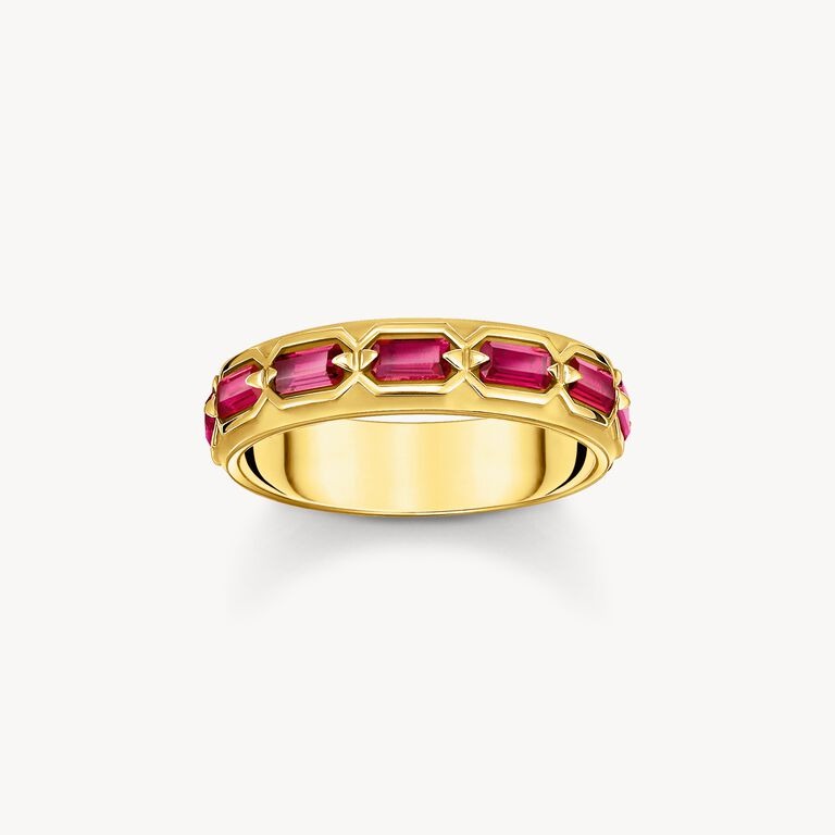 Bague Thomas Sabo écaille rouge dorée 