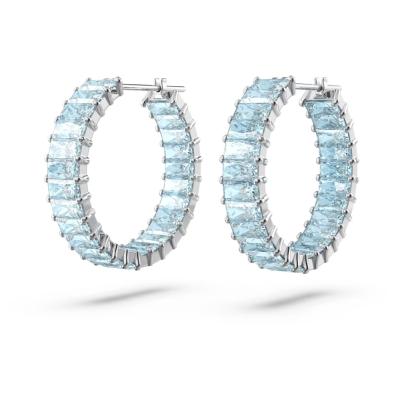 ANNEAUX SWAROVSKI MATRIX TAILLE BAGUETTE BLEU