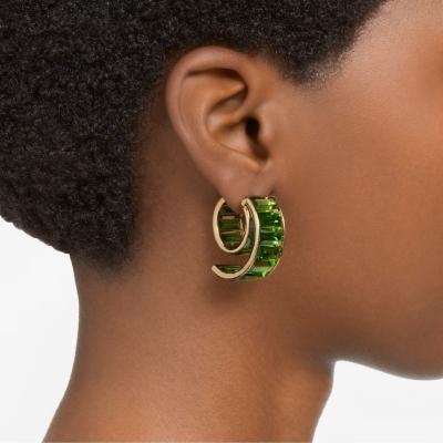 ANNEAUX SWAROVSKI MATRIX TAILLE BAGUETTE VERT