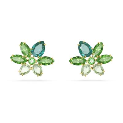 BOUCLES D OREILLES SWAROVSKI GEMA FLEURS VERTES