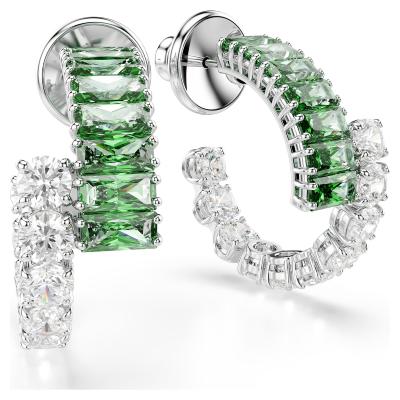 Boucles d'oreilles Swarovski Matrix vert/blanc