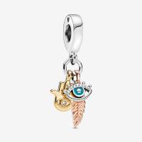 CHARM PANDORA "SPIRITUALITE MAIN OEIL &PLUME"