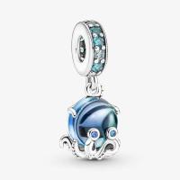 CHARM PANDORA ADORABLE POULPE MURANO BLEU 