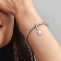 CHARM PANDORA TORTUE  MURANO GIVRE ROSE