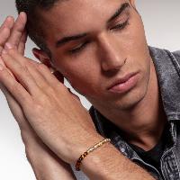 BRACELET THOMAS SABO TALISMAN BICOLORE ŒIL DE TIGRE