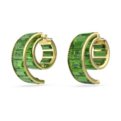ANNEAUX SWAROVSKI MATRIX TAILLE BAGUETTE VERT
