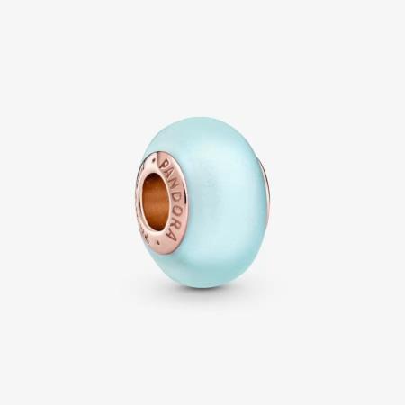 CHARM PANDORA VERRE DE MURANO BLEU CIEL MAT