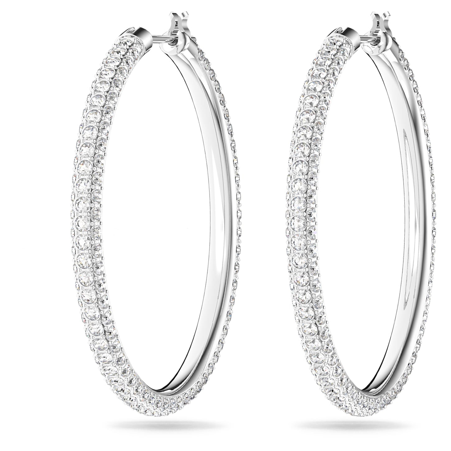 ANNEAUX D OREILLES SWAROVSKI PAVE BLANC