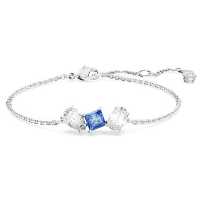Bracelet swarovski Mesmera tailles variées bleu/blanc 
