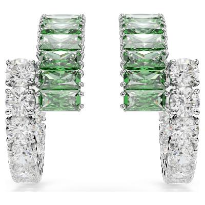 Boucles d'oreilles Swarovski Matrix vert/blanc