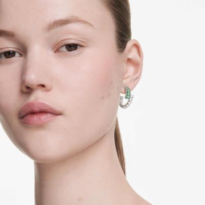 Boucles d'oreilles Swarovski Matrix vert/blanc