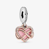 CHARM PANDORA COEUR ET INFINI EMAIL ROSE 