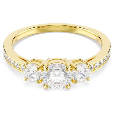 Bague Swarovki Stilla plaqué or 18 carats taille 3 pierres
