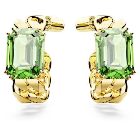 Anneaux Swarovski millénia plaq de ton or/vert 