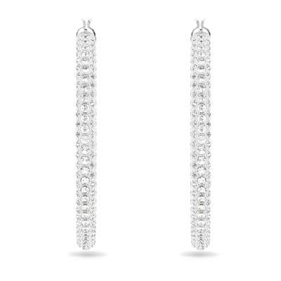 ANNEAUX D OREILLES SWAROVSKI PAVE BLANC