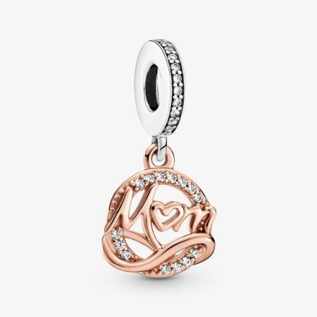 CHARM PANDORA  MUM MAMAN  BICOLORE 