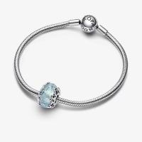 CHARM PANDORA MURANO BLUE HIVER GIVRE