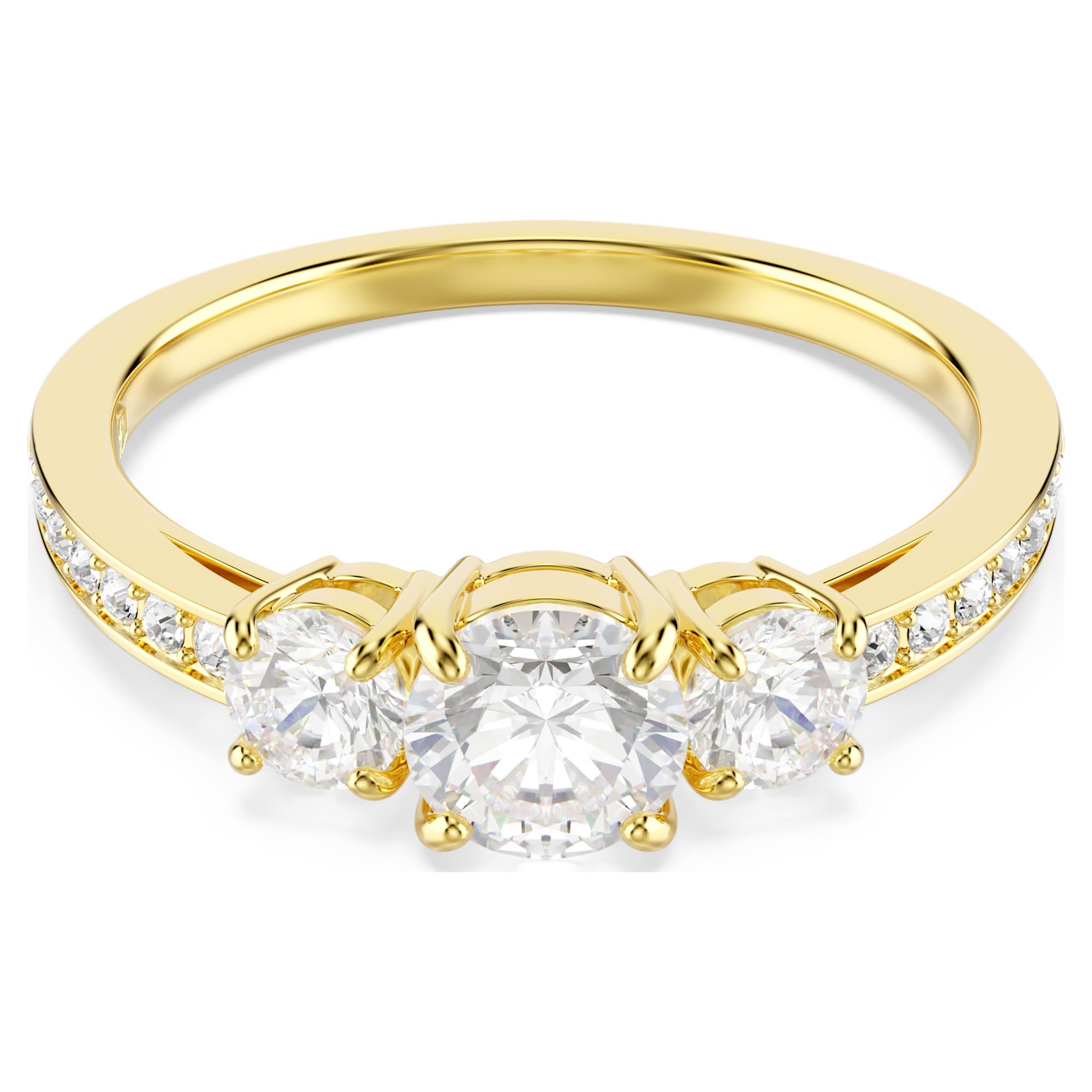 Bague Swarovki Stilla plaqué or 18 carats taille 3 pierres