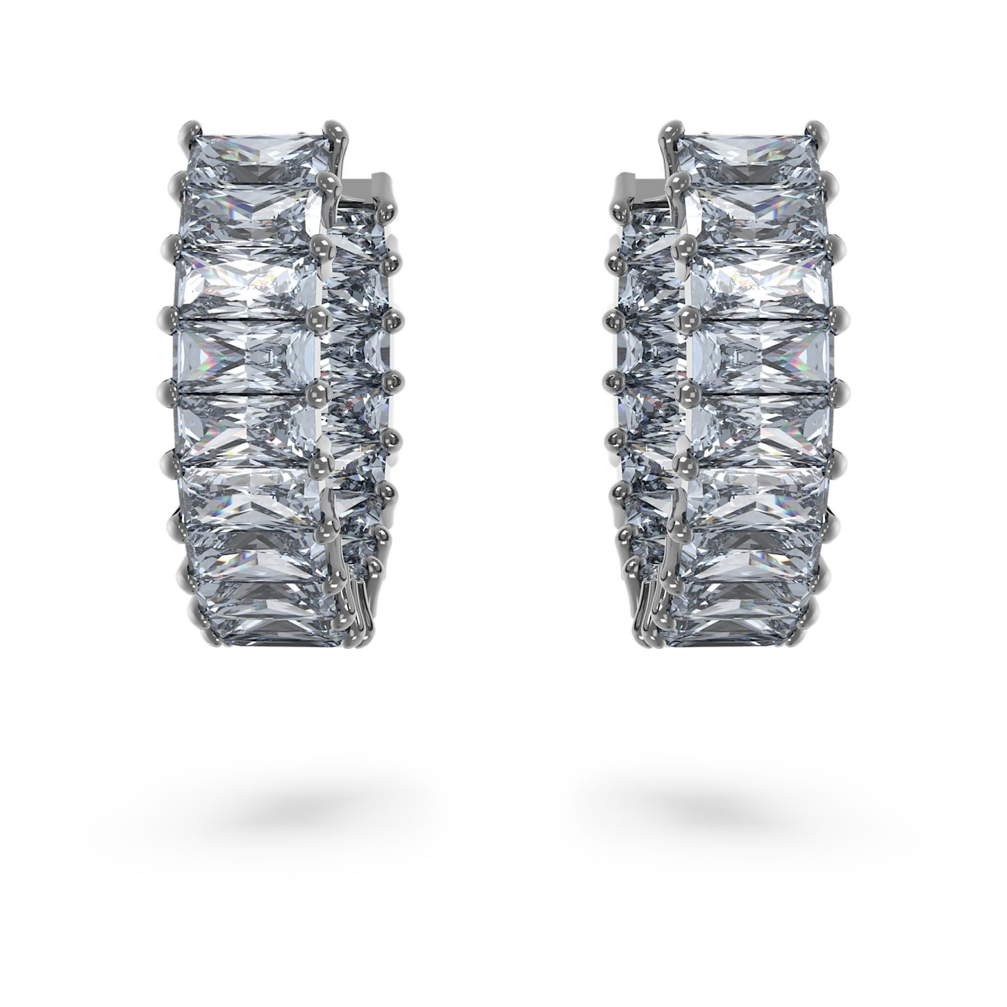 ANNEAUX D OREILLES SWAROVSKI MATRIX RUTHENIUM 